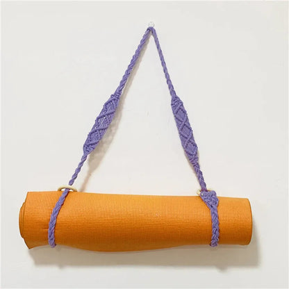 Handwoven Yoga Mat Sling For Easy Portability - Light Purple