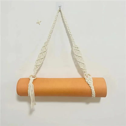 Handwoven Yoga Mat Sling For Easy Portability - White