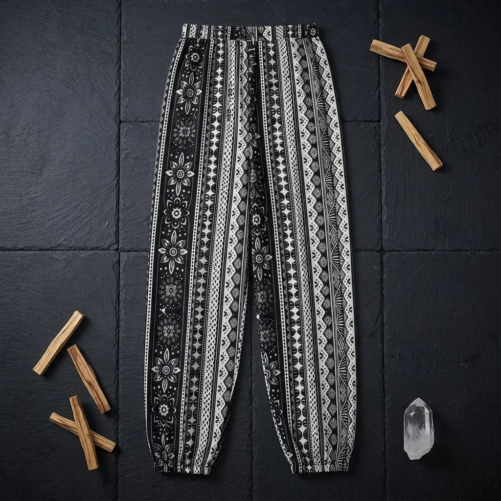 Harem Trousers Women Ethnic Stripe Boho Vibe Pants