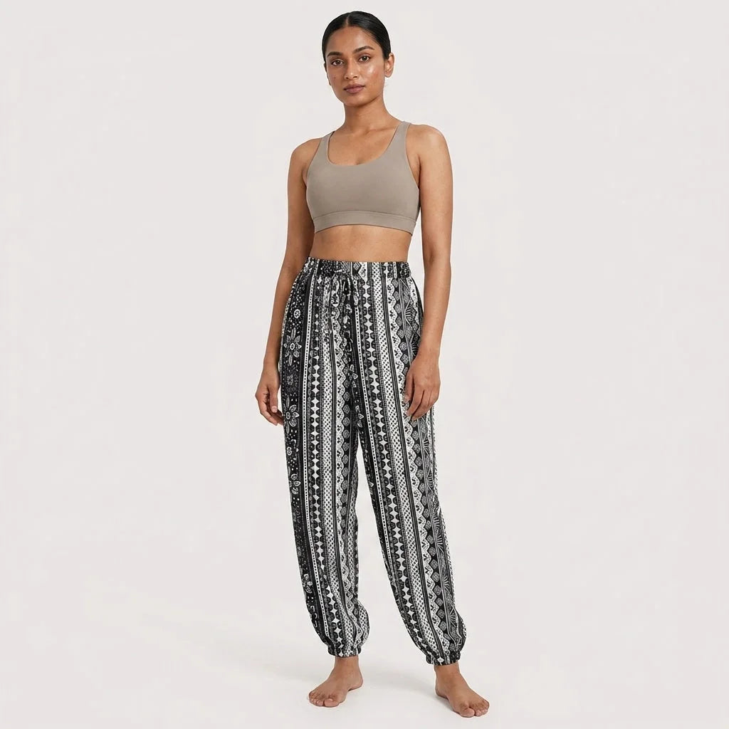 Harem Trousers Women Ethnic Stripe Boho Vibe Pants