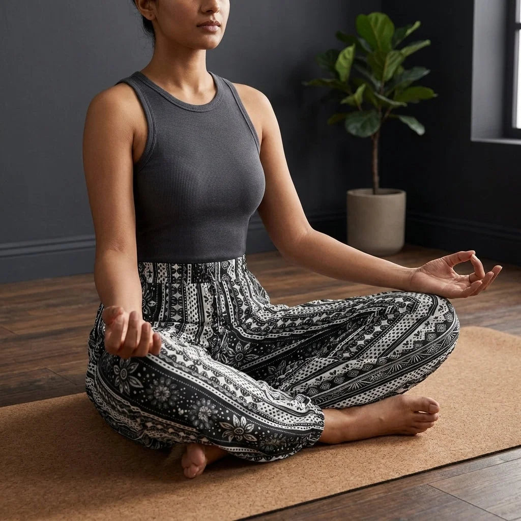 Harem Trousers Women Ethnic Stripe Boho Vibe Pants