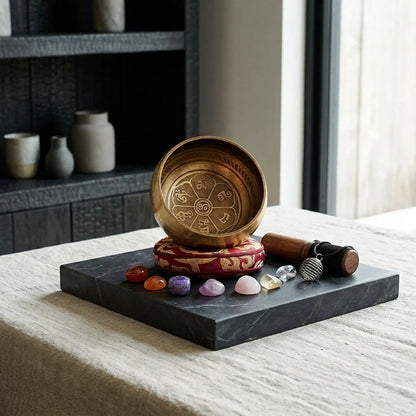 Healing Amethyst Singing Bowl Set With Music Box - Buddha Sound Bowl Set