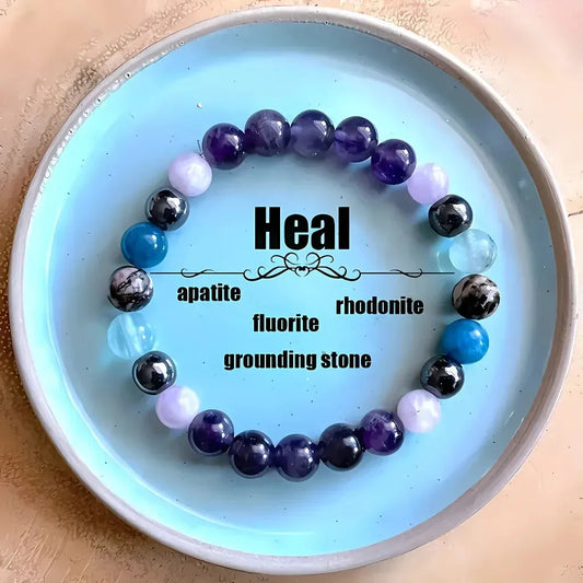 Healing Balance Bracelets With Gemstones - Purple