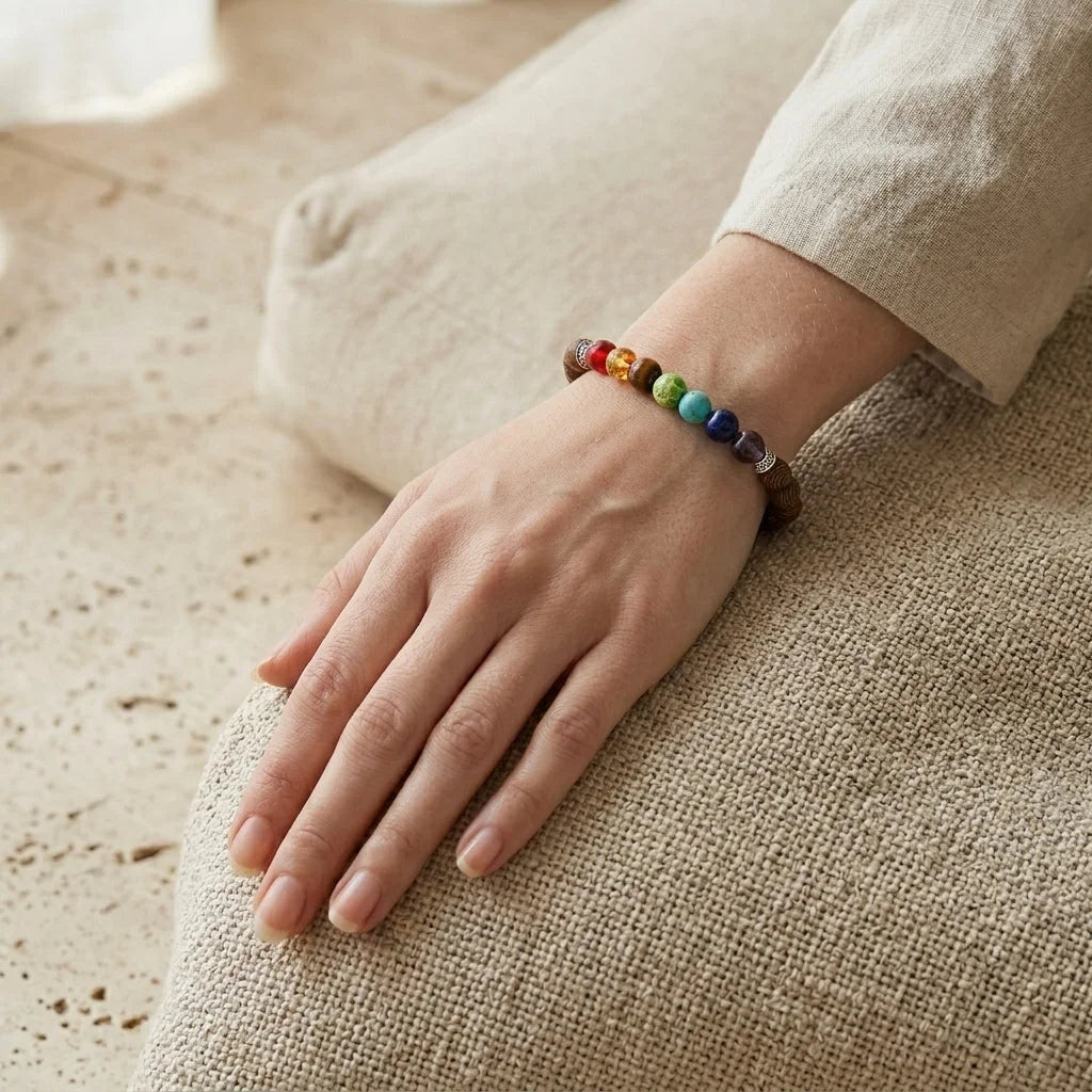 Healing Energy 7 Chakras Bracelet With Spiritual Charms