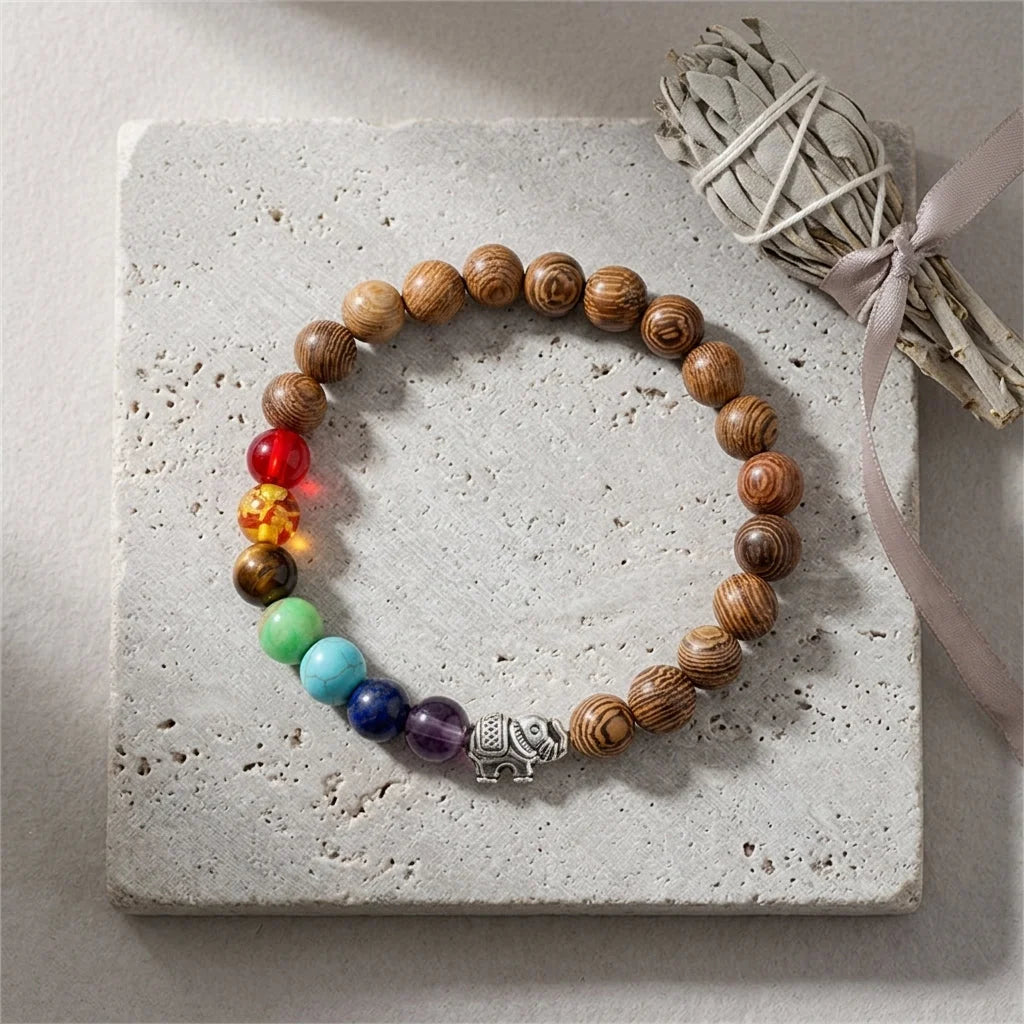 Healing Energy 7 Chakras Bracelet With Spiritual Charms