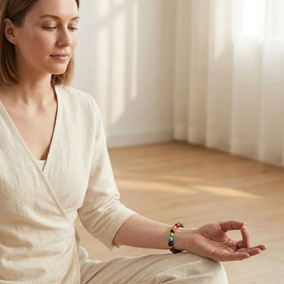 Healing Energy 7 Chakras Bracelet With Spiritual Charms