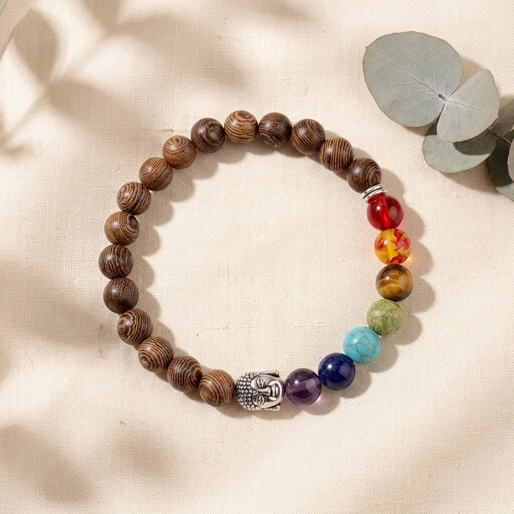 Healing Energy 7 Chakras Bracelet With Spiritual Charms