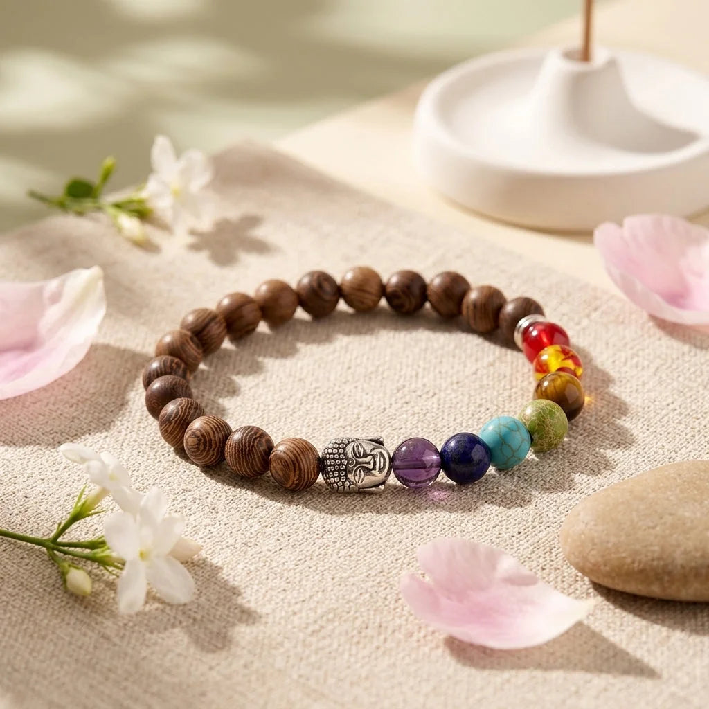 Healing Energy 7 Chakras Bracelet With Spiritual Charms