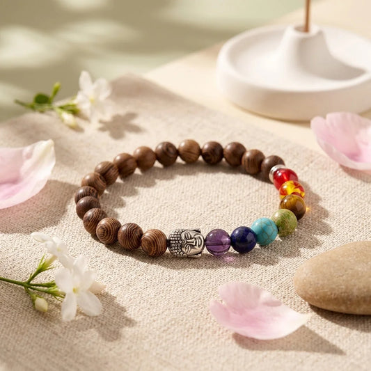 Healing Energy 7 Chakras Bracelet With Spiritual Charms