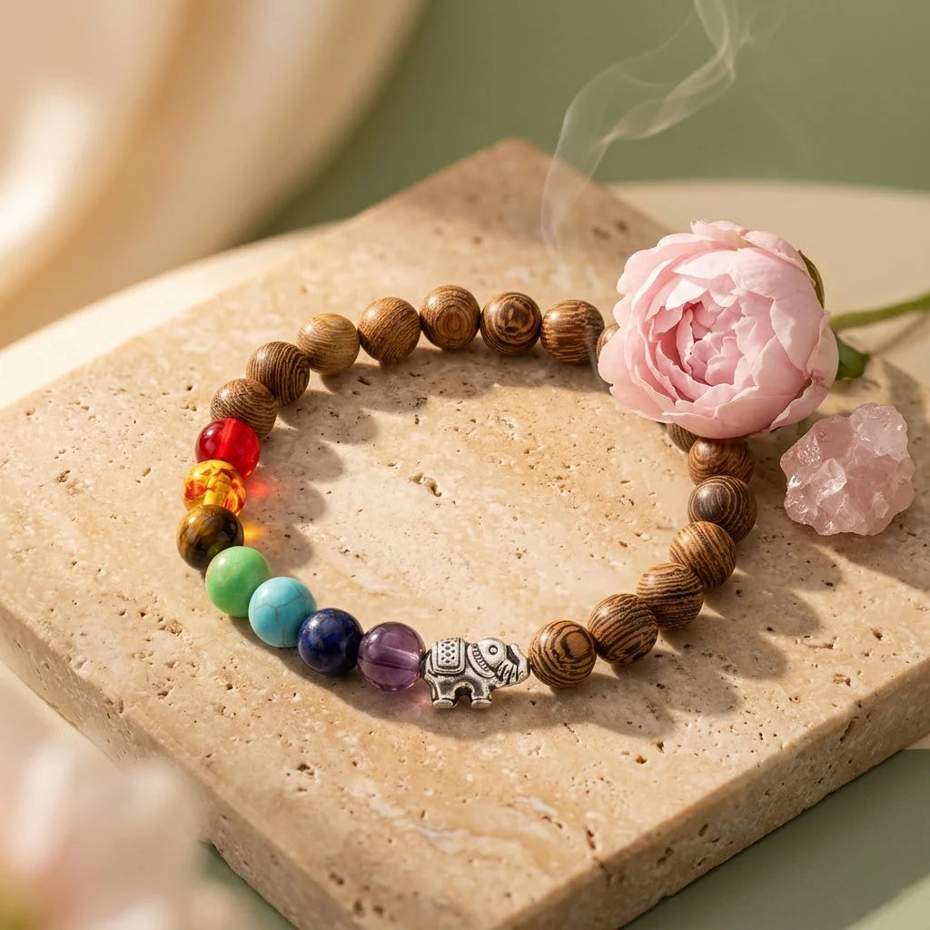 Healing Energy 7 Chakras Bracelet With Spiritual Charms