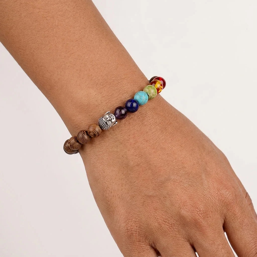 Healing Energy 7 Chakras Bracelet With Spiritual Charms