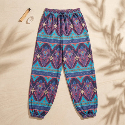 Hippie Harem Trousers With Paisley Boho Print