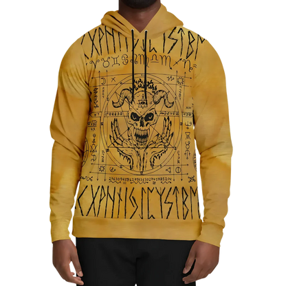 Hoodie In Yellow With Ouija Board Occult Design