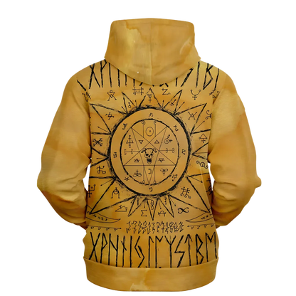 Hoodie In Yellow With Ouija Board Occult Design