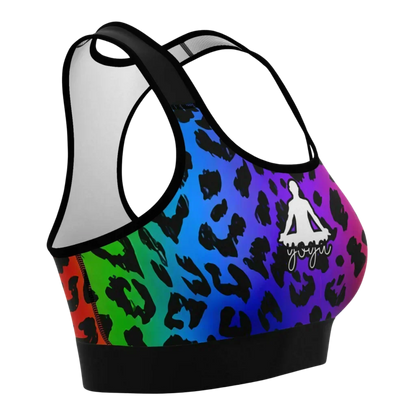 Hot Yoga Sports Bra With Lotus Pose Graphic