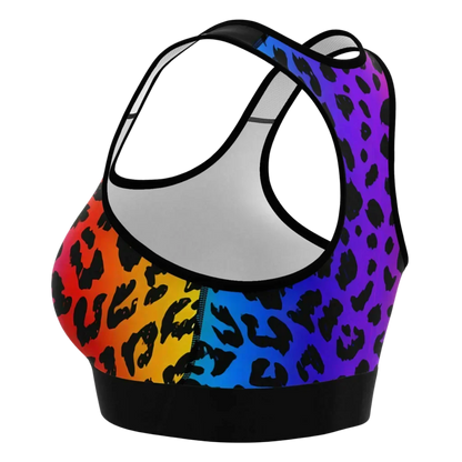 Hot Yoga Sports Bra With Lotus Pose Graphic