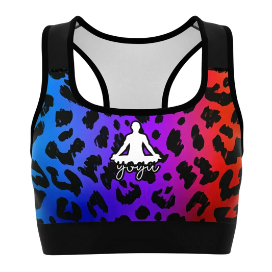 Hot Yoga Sports Bra With Lotus Pose Graphic - XS