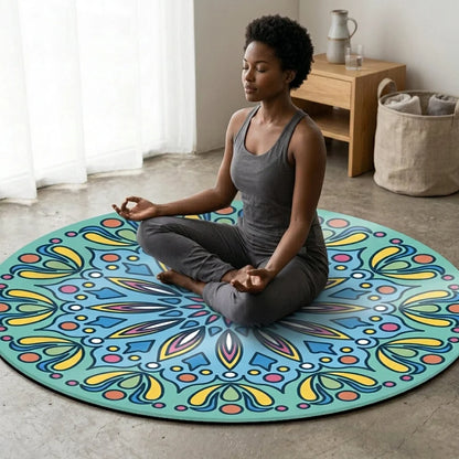 Huge Yoga Mat With Non Slip Suede And Round Design