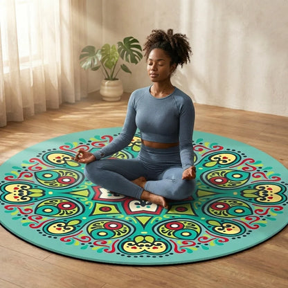 Huge Yoga Mat With Non Slip Suede And Round Design