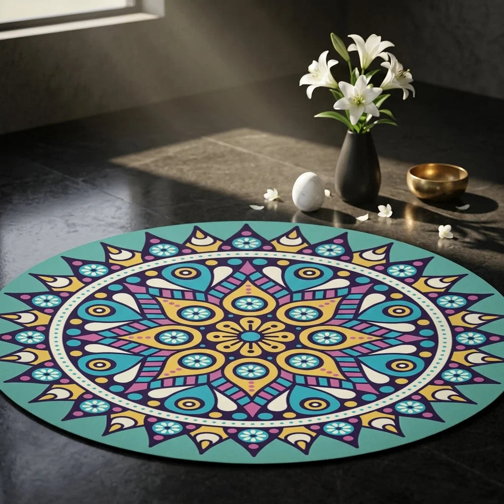 Huge Yoga Mat With Non Slip Suede And Round Design