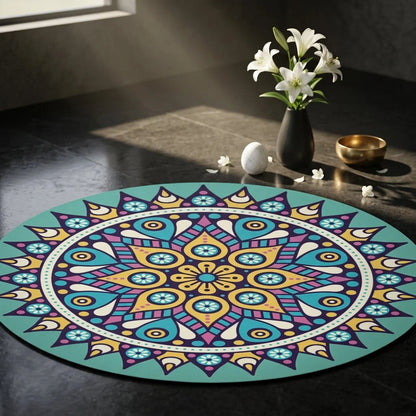 Huge Yoga Mat With Non Slip Suede And Round Design