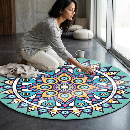 Huge Yoga Mat With Non Slip Suede And Round Design