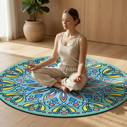 Huge Yoga Mat With Non Slip Suede And Round Design