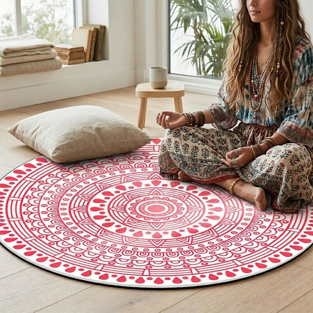 Huge Yoga Mat With Non Slip Suede And Round Design