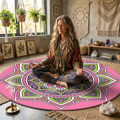 Huge Yoga Mat With Non Slip Suede And Round Design