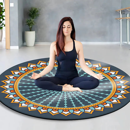 Huge Yoga Mat With Non Slip Suede And Round Design - Style A / 140x140 cm