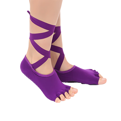 Instep Strap Socks Yoga Grip Essentials - Dark Purple / one size
