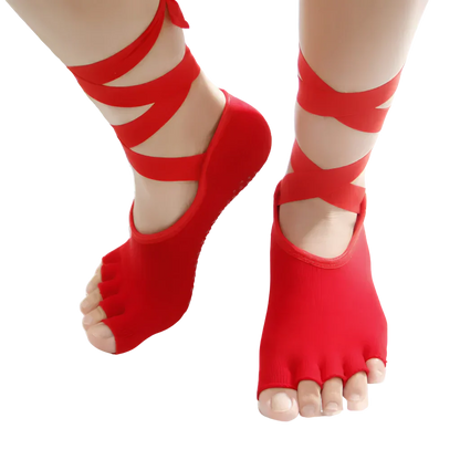 Instep Strap Socks Yoga Grip Essentials - Red / one size