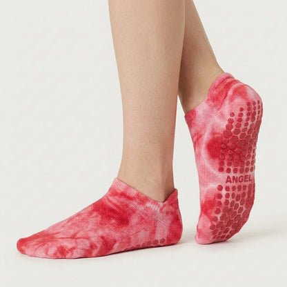 Kids Yoga Socks With Grips In Tie Dye And Gradient Colors