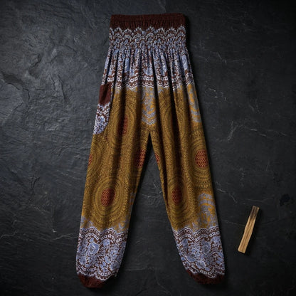 Ladies Boho Pants With High Waist Cotton Comfort