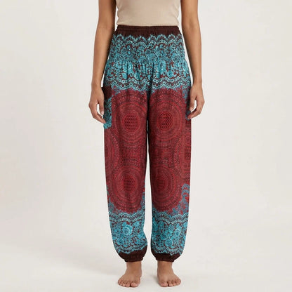 Ladies Boho Pants With High Waist Cotton Comfort