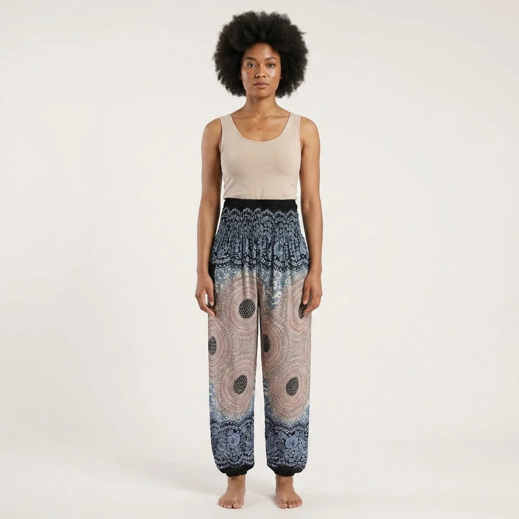 Ladies Boho Pants With High Waist Cotton Comfort