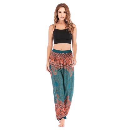 Ladies Boho Pants With High Waist Cotton Comfort