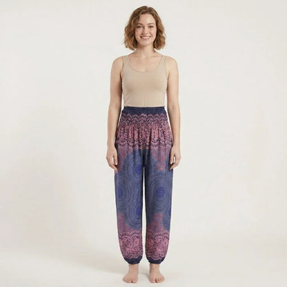 Ladies Boho Pants With High Waist Cotton Comfort