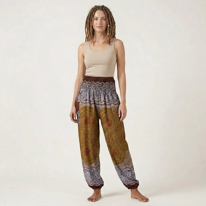 Ladies Boho Pants With High Waist Cotton Comfort