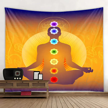 Large Tapestry With Chakra Symbols In Boho Style - 10 Style / 150x130 cm