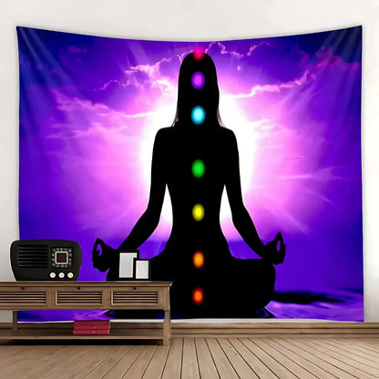 Large Tapestry With Chakra Symbols In Boho Style - 14 Style / 150x130 cm