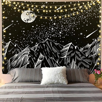 Large Wall Tapestry With Sun And Moon Mandalas - J / 95x73 cm