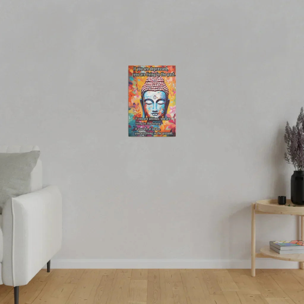 Large Yoga Wall Art With Buddha Quote Design - 12x18 in / 0.75
