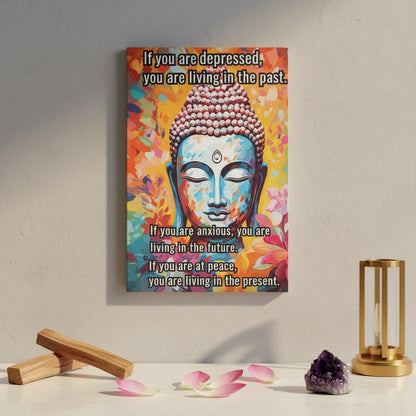 Large Yoga Wall Art With Buddha Quote Design