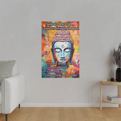 Large Yoga Wall Art With Buddha Quote Design - 24x36 in / 0.75