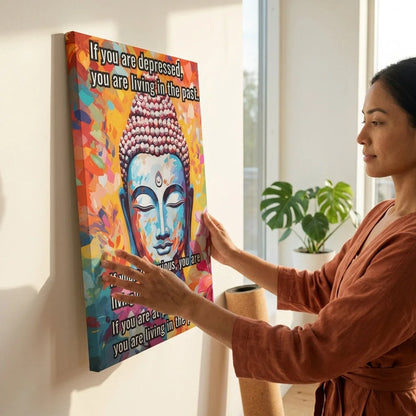 Large Yoga Wall Art With Buddha Quote Design