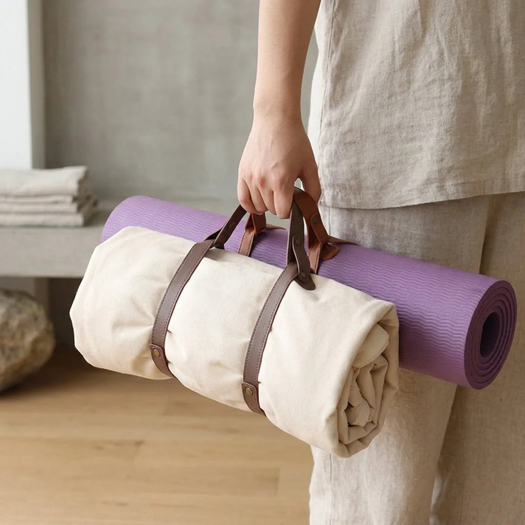 Leather Yoga Mat Strap With Adjustable Fit