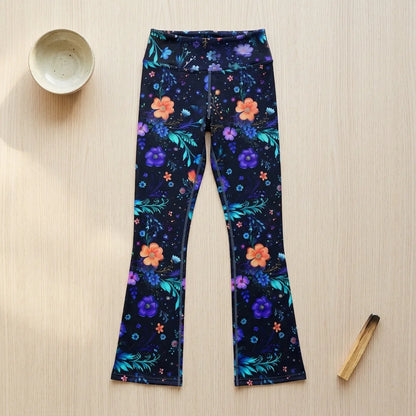 Legging Flare With Galactic Floral Celestial Print