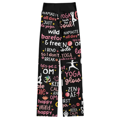 Leggings Flare With Spiritual Yoga Quote Print
