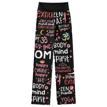 Leggings Flare With Spiritual Yoga Quote Print